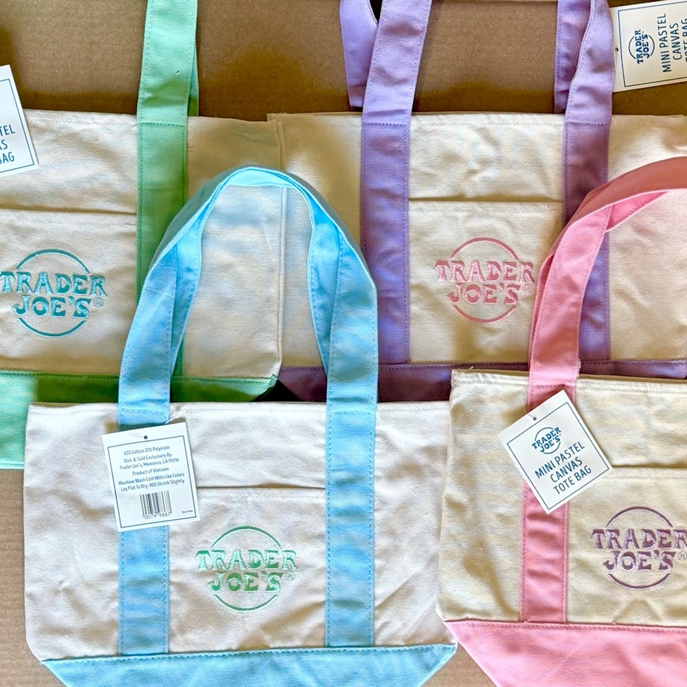 Trader Joe's Mini Pastel Tote Bags